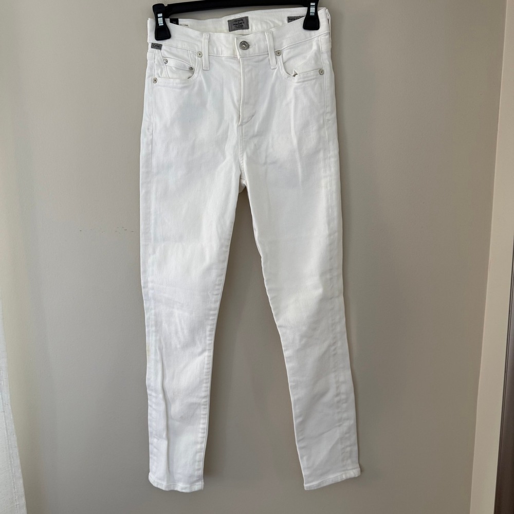 Citizens of Humanity Rocket Crop Mid Rise Skinny White Jeans‎ 1487-1106 Size 25